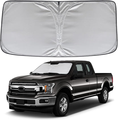 KAYZT Windshield Sun Shade for 2019-2025 2026 Chevy Silverado 1500 /GMC Sierra 1500 2500HD 3500HD Foldable Sunshade Front Window Custom Fit Car Accessories - Colors A