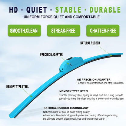 OEM QUALITY 24" +19" PARRATI Premium All-Season Windshield Wiper Blades (Set of 2) - Colors A