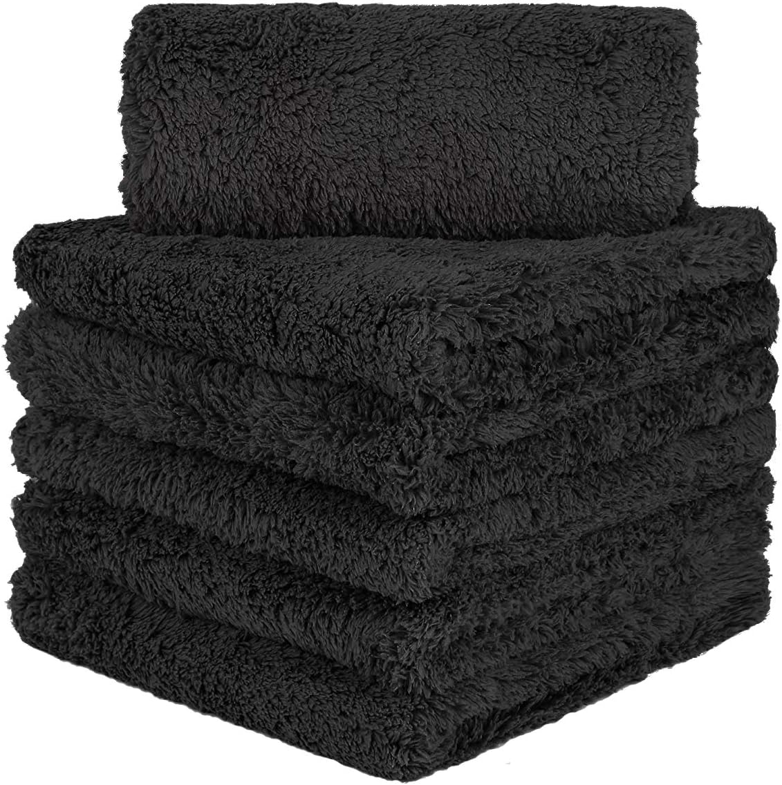 CARCAREZ Microfiber Towels for Cars, Car Drying Wash Detailing Buffing Polishing Towel with Plush Edgeless Microfiber Cloth, 450 GSM 16x16 in. Pack of 6