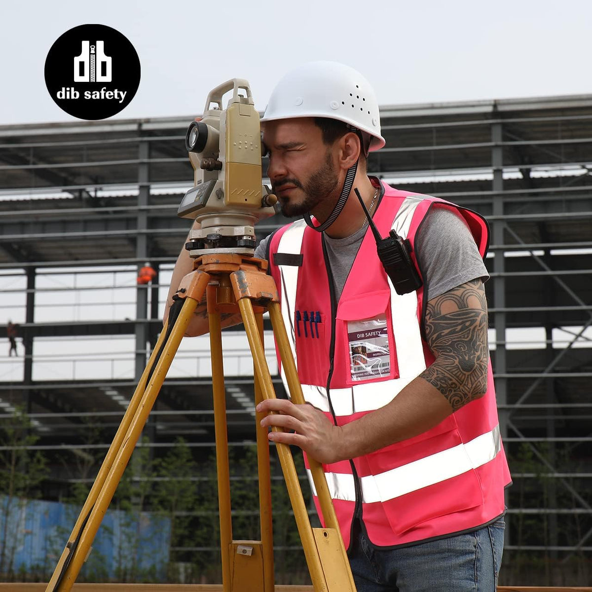 Dib Safety Reflective Safety Vest for Men Women, High Visibility Vest with Pockets and Zipper, ANSI Class 2