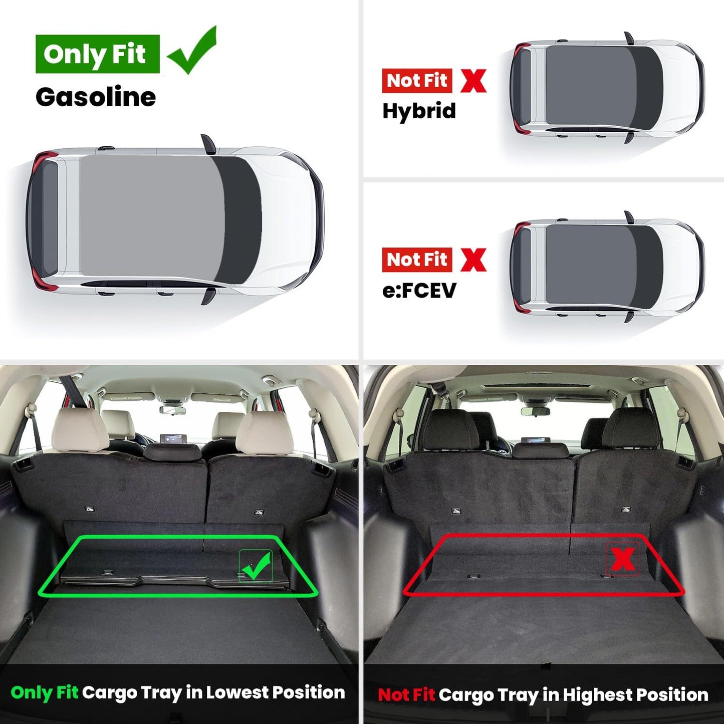 LASFIT Floor Mats for Honda CR-V 2026 2025 2024 2023 (Gasoline & Hybrid & e:FCEV), All Weather TPE Custom Fit Anti-Slip Pet Friendly Car Liners, 1st & 2nd Row Black