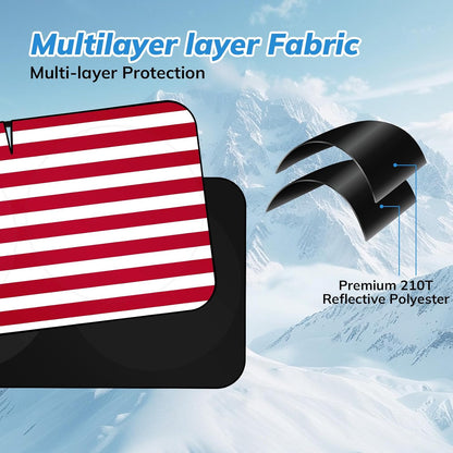 SEPORUD Windshield Sun Shade New American Eagle Flag USA Patriotic Design - Folding Car Front Window Sunshade for Cars SUV Trucks, Max UV Blocking and Keep The Vehicle Cool(64"x33.5")