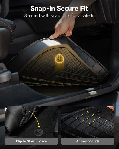3W Floor Mats & Cargo Liner Fit for 2021 2022 2023 2024 2025 2026 Chevy Tahoe/GMC Yukon/Cadillac Escalade 7 Seat, TPE All Weather Custom Fit Car Accessories Heavy Duty Rubber Full Set Trunk Mats - Colors A