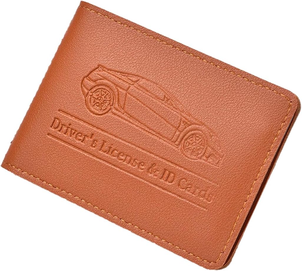 Car Registration and Insurance Holder, Leather Vehicle Document Card Glove Box Organizer, Essential Small Auto Driver License Case, Universal Automotive Interior Accessories(Black)