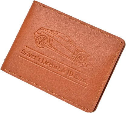 Car Registration and Insurance Holder, Leather Vehicle Document Card Glove Box Organizer, Essential Small Auto Driver License Case, Universal Automotive Interior Accessories(Black)