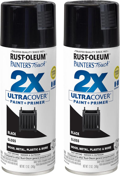 Rust-Oleum 334029 Painter's Touch 2X Ultra Cover Spray Paint, 12 oz, Gloss Clear - Colors D