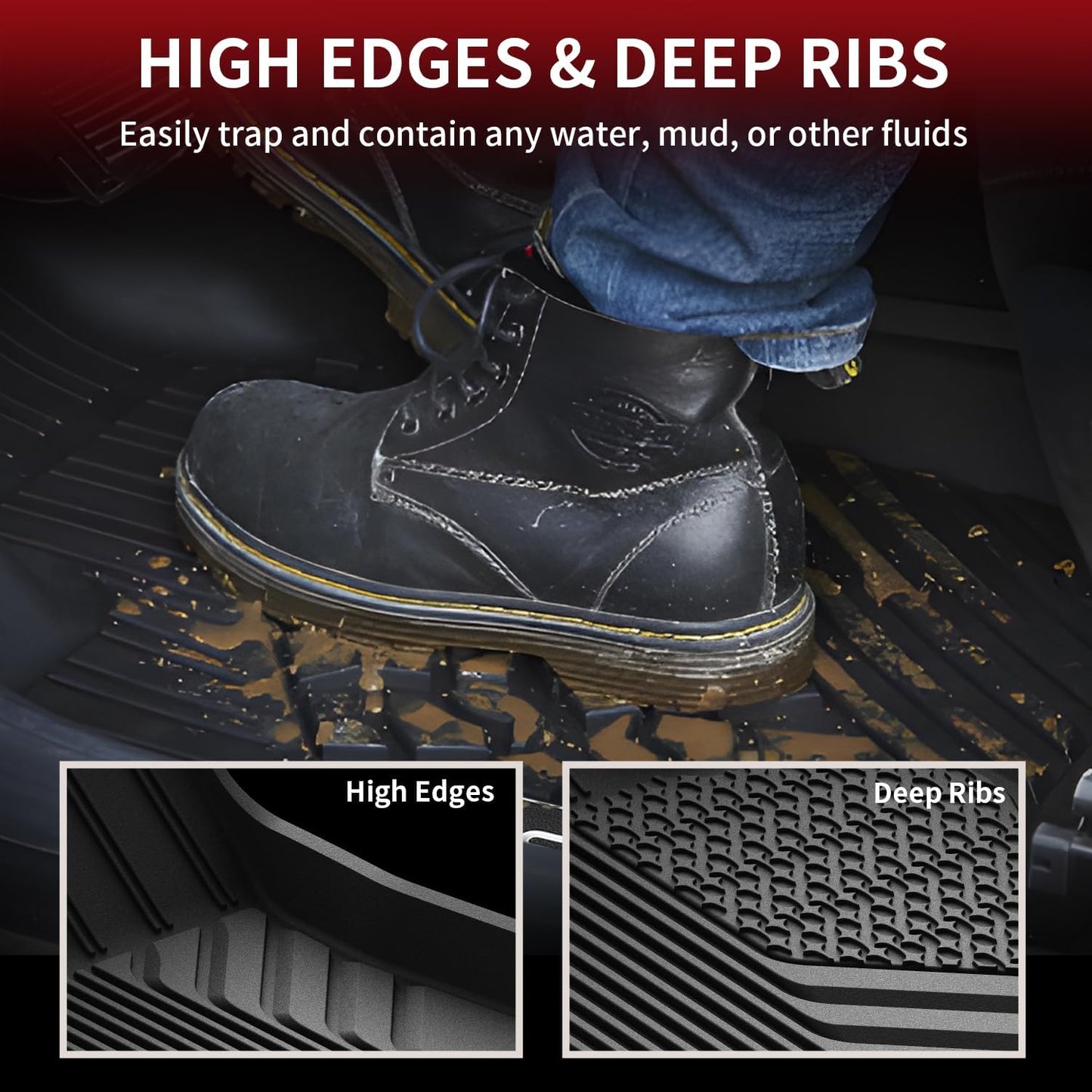 LASFIT Floor Mats Fits for Hyundai Sonata 2020-2026 (Only for FWD & Gas) & Kia K5 2021-2025 (Only for FWD) Custom Fit TPE All Weather Floor Liners Car Mats Accessories, Black