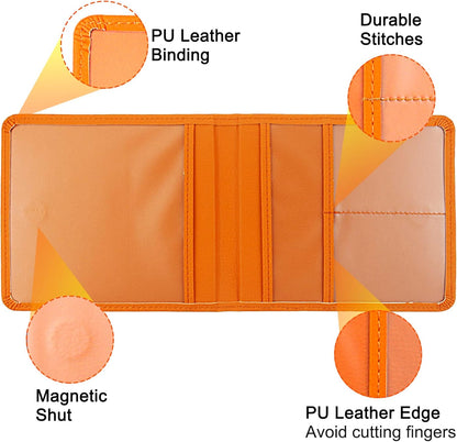 LumiMokki Car Registration and Insurance Holder, Leather Registration and Insurance Card Holder, Vehicle Glove Box Organizer - For Documents, Cards, License (Black)