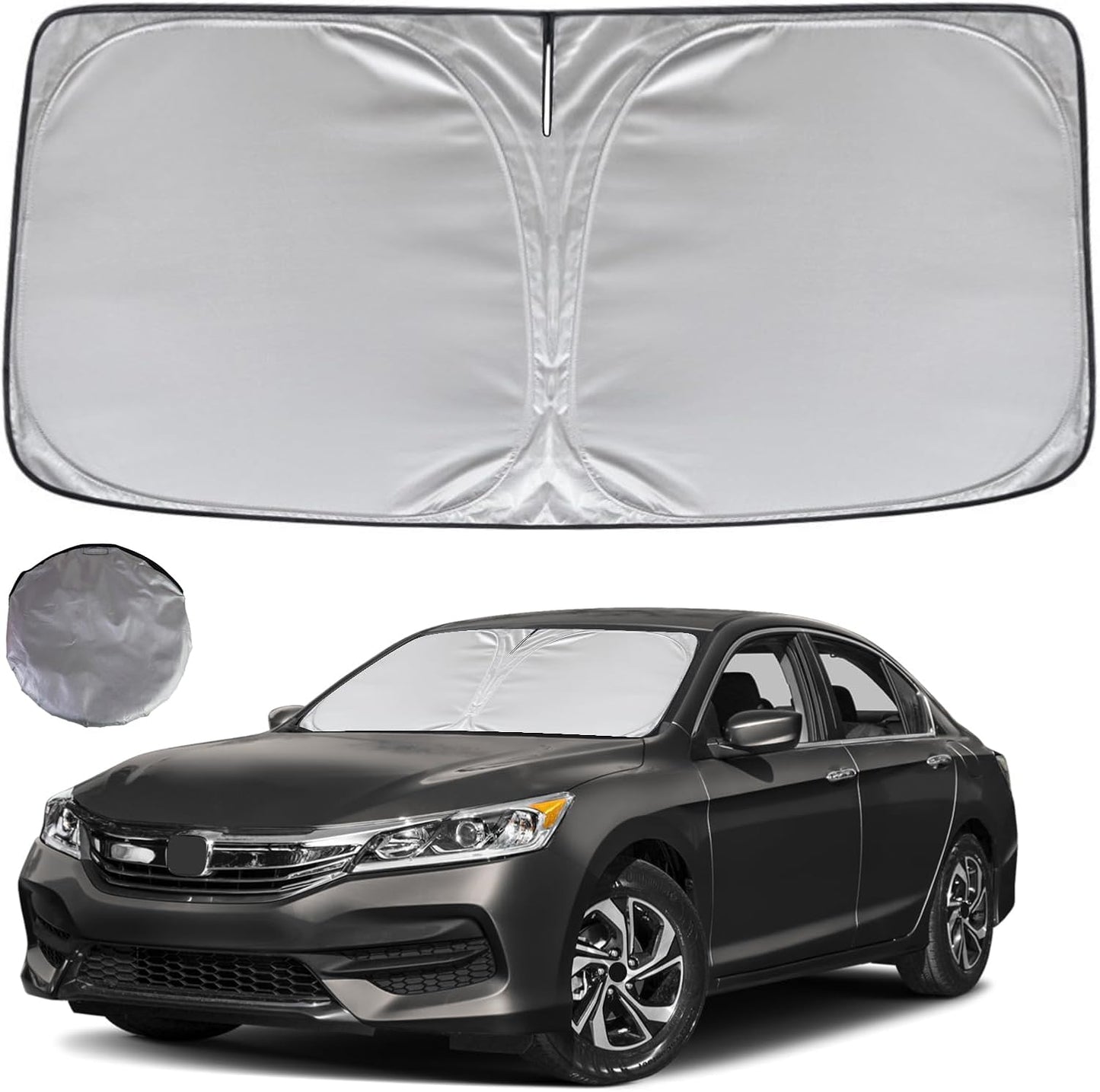 KAYZT Windshield Sun Shade for 2019-2025 2026 Chevy Silverado 1500 /GMC Sierra 1500 2500HD 3500HD Foldable Sunshade Front Window Custom Fit Car Accessories - Colors C