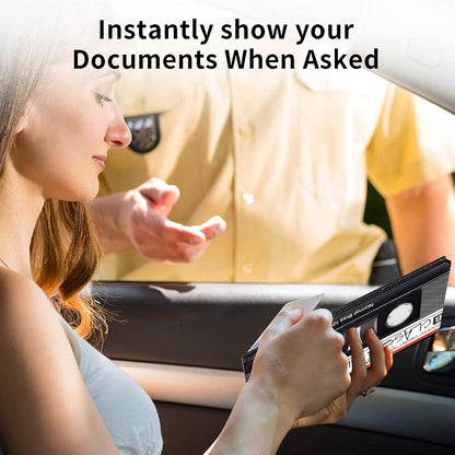 Car Registration and Insurance Holder, Leather Car Glove Box Organizer, Cool Car Accessories for ID, Driver's License Cards & Essential Document, business cards, Men&Women, Retro Audio Cassette