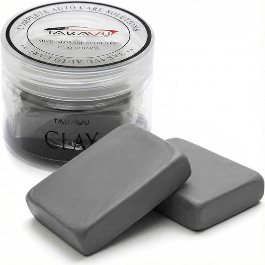 Car Clay Bars Auto Detailing 2 Pack 100g by TAKAVU, Premium Medium Grade Material, Auto Detailing Magic Clay Bar Cleaner for Cleaning Cars, RV, Boats and Bus (Red)