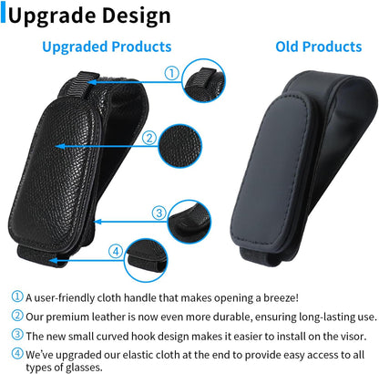 Yuoyar 2 Packs Magnetic Sunglass Holder for Car Visor (Grey) | Magnetic Interior Car Accessories
