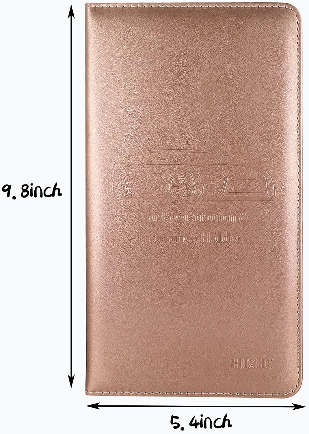 Car Registration and Insurance Card Holder - Leather Vehicle Glove Box Automobile Documents Paperwork Wallet Case Organizer for ID, Driver's License, Key, Cards - Car Accessories for Women&Men
