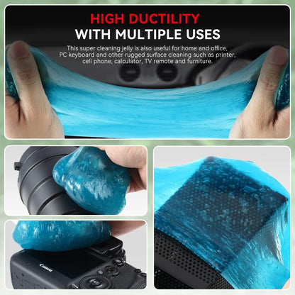 Auto Dynasty Pack of 4 Car Cleaning Gel, 2024 Universal Auto Detailing Tools Car Interior Air Vent Dust Cleaner Slime Putty Jelly for Printers, Camera, Calculator, Keyboard (Red, Blue, Green, Yellow)