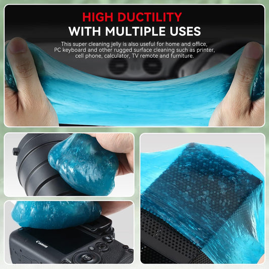 Auto Dynasty Pack of 4 Car Cleaning Gel, 2024 Universal Auto Detailing Tools Car Interior Air Vent Dust Cleaner Slime Putty Jelly for Printers, Camera, Calculator, Keyboard (Red, Blue, Green, Yellow)