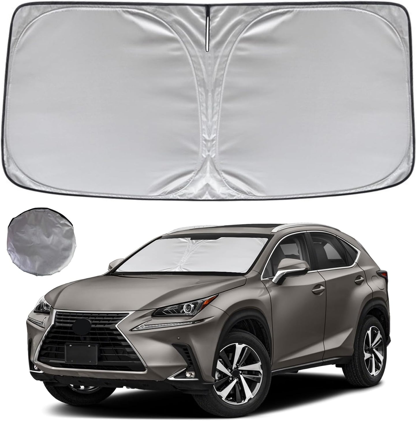 KAYZT Windshield Sun Shade for 2019-2025 2026 Chevy Silverado 1500 /GMC Sierra 1500 2500HD 3500HD Foldable Sunshade Front Window Custom Fit Car Accessories - Colors B