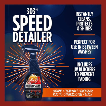 303 Products Speed Detailer - For All Exterior Automotive Surfaces - Instantly Shines And Protects Paint - Cleans Between Washes - UV Protection, 16 fl. oz. (30216CSR) Packaging May Vary