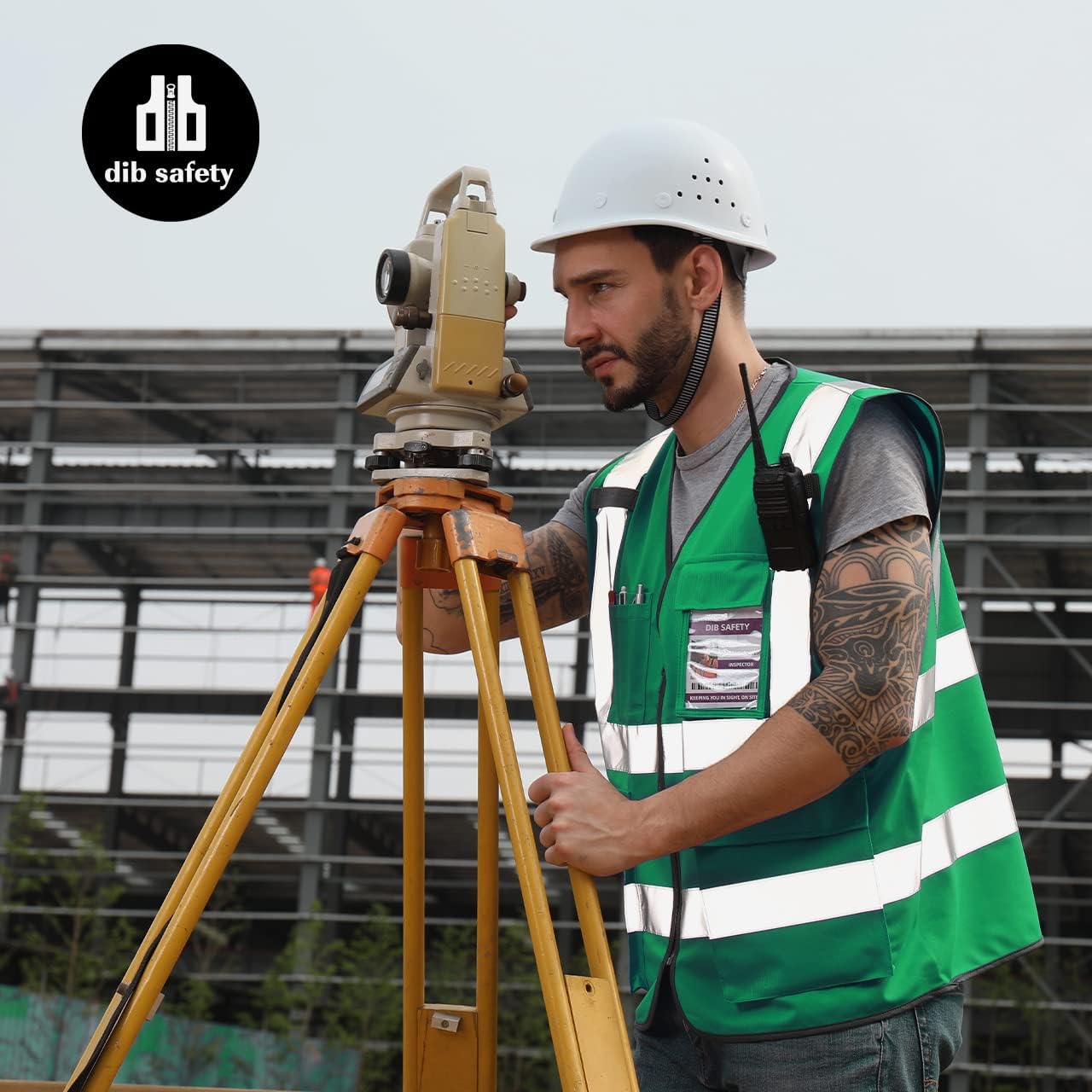 Dib Safety Reflective Safety Vest for Men Women, High Visibility Vest with Pockets and Zipper, ANSI Class 2
