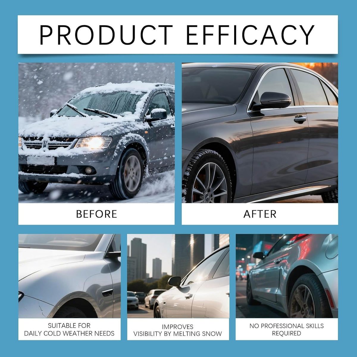Windshield Deicer Spray for Car, Multi-Surface De-ice Spray Melts Ice & Frost, Safe for Windows, Mirrors, Headlights, Door Locks, Essential Winter Car Care Product (2)