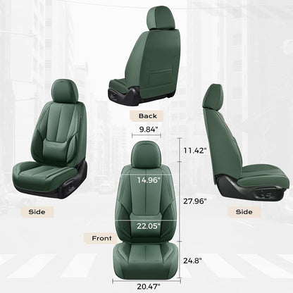 Coverado Seat Covers Full Set, Black Seat Covers for Cars 5 Seats, Car Seat Protector, Waterproof Nappa Leather Car Seat Cushion, Front and Rear Car Seat Cover Fit for Most Sedans SUV Pick-up Truck - Colors A