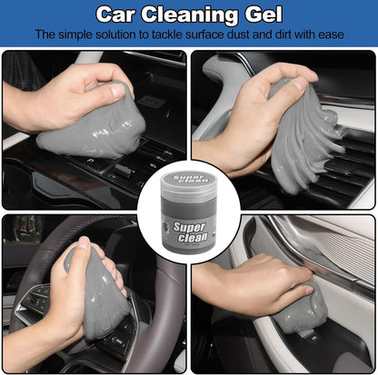 Windshield Cleaner Tool, 14Pcs Car Cleaning Kit - Car Interior Detailing Kit with Extendable Handle, Cleaning Gel & Microfiber Pads, All-in-One Inside Car Cleaning Supplies for Women Men