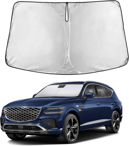 EcoNour Car Windshield Sun Shade | 2025 Upgraded Innovative No-Light-Pass Technology for Maximum Coverage | Foldable Sun Shade Keeps Your Vehicle Cool | Must-Have Car Accessories | Small (59" x 29") - Colors F