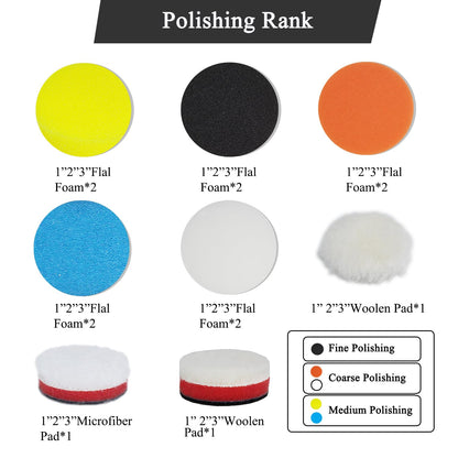 Car Foam Polishing Buffing Kit, Polishing Buffing Pads, Wool Pads,Polishing & Buffing Wheels, for Headlights & Body Foam Wax & Buffer Kits (27)