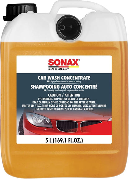 SONAX Car Wash Shampoo Concentrate 314300 | High-Foaming pH-Neutral Formula for Effective Cleaning | Safe on All Paint Wax Sealants & Coatings | Removes Dirt Grime and Road Film | 1L (33.3oz)