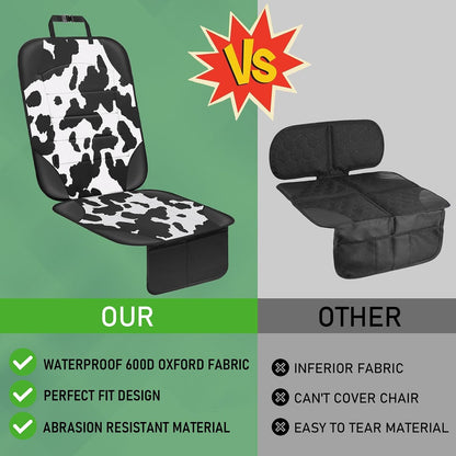 Siivton Car Seat Protector for Child Car Seat,Waterproof Car Seat Cover for Leather and Fabric Seats, 2 Mesh Pockets, Non-Slip Bottom,Thick Padding Cushion