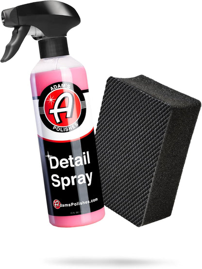 Adam's Polishes Detail Spray & Clay Block Kit- Reusable Hybrid Clay Bar Sponge that Removes Embedded Residues Like Brake Dust, Paint Overspray, & Industrial Fallout from Your Car, Truck, Van, or RV