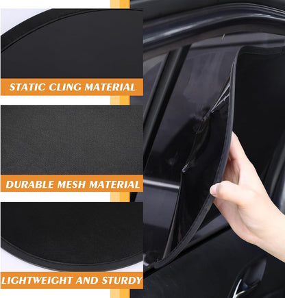 Car Window Shades for Baby (4 Pack), 19.6 x 12 Sun Shades for Side Windows, Foldable Car Shades for Child, Adsorption Window Covers from Glare and UV Rays