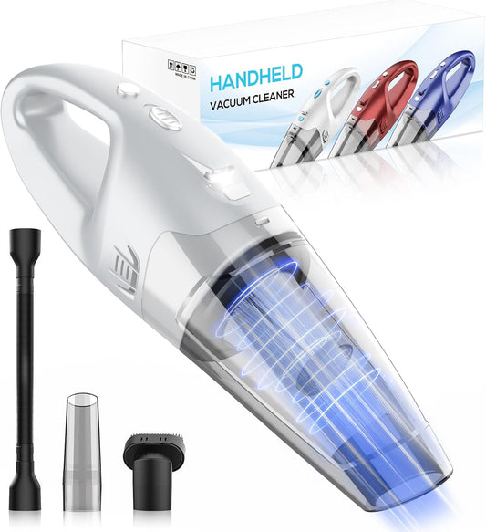 YOOHI Handheld Vacuum Cordless Rechargeable – 6000Pa Mini Hand Held Vacuum, LED Light, 20–25 Mins Runtime, USB Charging, 500ML Cup – Lightweight Small Vacuum Cleaner Cordless for Car/Office/Home