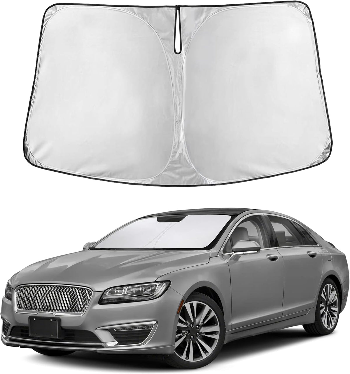 EcoNour Car Windshield Sun Shade | 2025 Upgraded Innovative No-Light-Pass Technology for Maximum Coverage | Foldable Sun Shade Keeps Your Vehicle Cool | Must-Have Car Accessories | Small (59" x 29") - Colors A