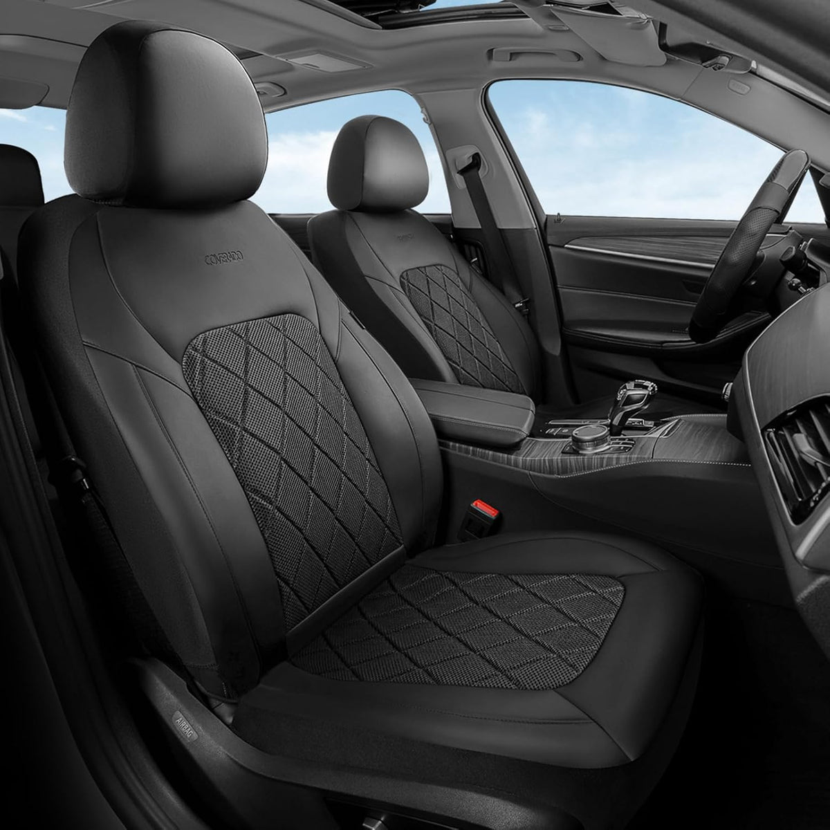 Coverado Car Seat Covers, Seat Covers Full Set, 5 Seats Automotive Seat Cover, Mesh Breathable Seat Protectors, Universal Fit for Most Cars