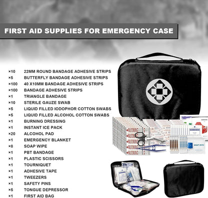 Travel-First Aid-Kit Car-Home 300PCS Survival-Kit Outdoor-Adventure - Small Portable Red Emergency Essential Sets Office Hiking Camping Business Public Must Have First Aid Gear Equipment 1st Aid