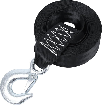 Recovery Tow Strap 2in X 20ft Heavy Duty 20,000 lbs Break Strength, Use for Emergency Towing Rope, Tree Saver, Winch Extension, Triple Reinforced Loops, Protective Sleeves,Car Accessories