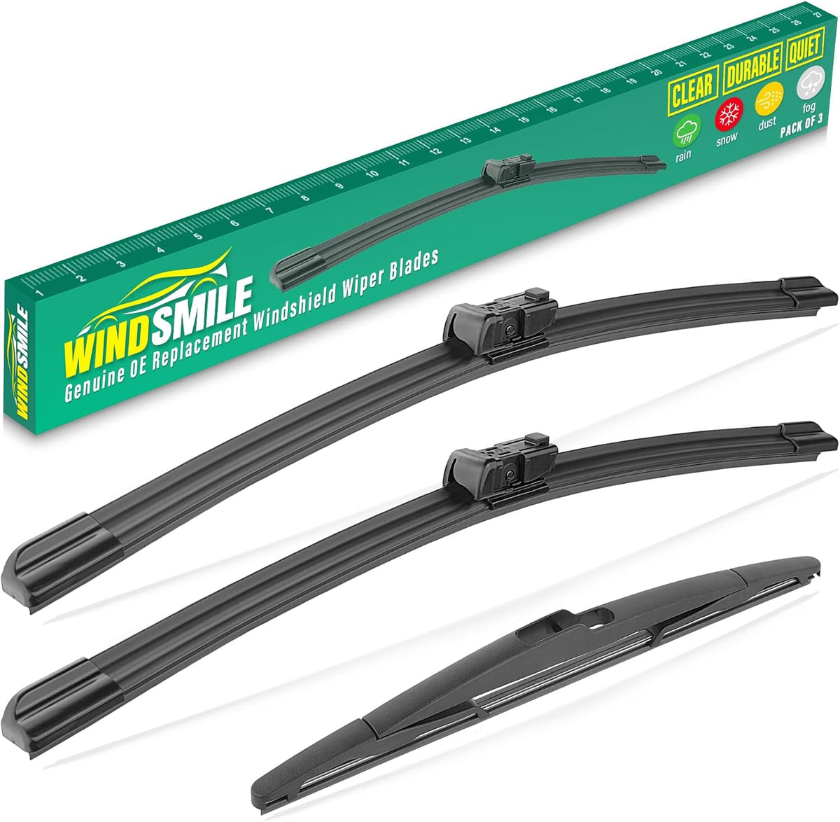 26" 16" 11" Windshield Wiper Blades Replacement for Chevrolet Chevy Trax 2024 2025 2026 Premium All Weather Front Rear Wipers Set - OEM Quality (Pack of 3) - Colors B