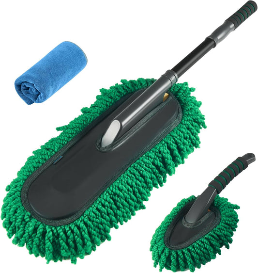 FLORICH Large Microfiber Car Duster Kit, Extendable Car Duster Exterior Scratch Free, Car Cleaning Brush Car Interior Detailing Kit, Car Cleaning Supplies for Cars RV Truck Boat