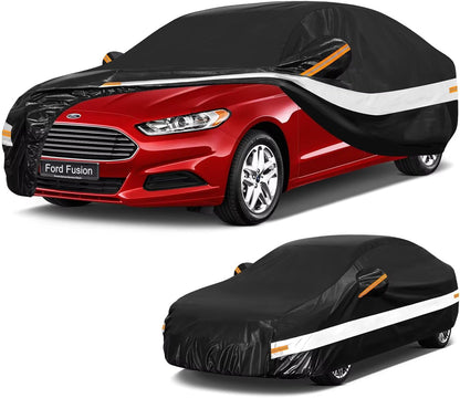 10 Layers Car Cover Custom Fit for Mercedes Benz C Class C250 C300 C43 C63 (1993-2026), Waterproof All Weather for Automobiles, Outdoor Full Cover Sun Dust Rain Protection with Cotton. Black - Colors A