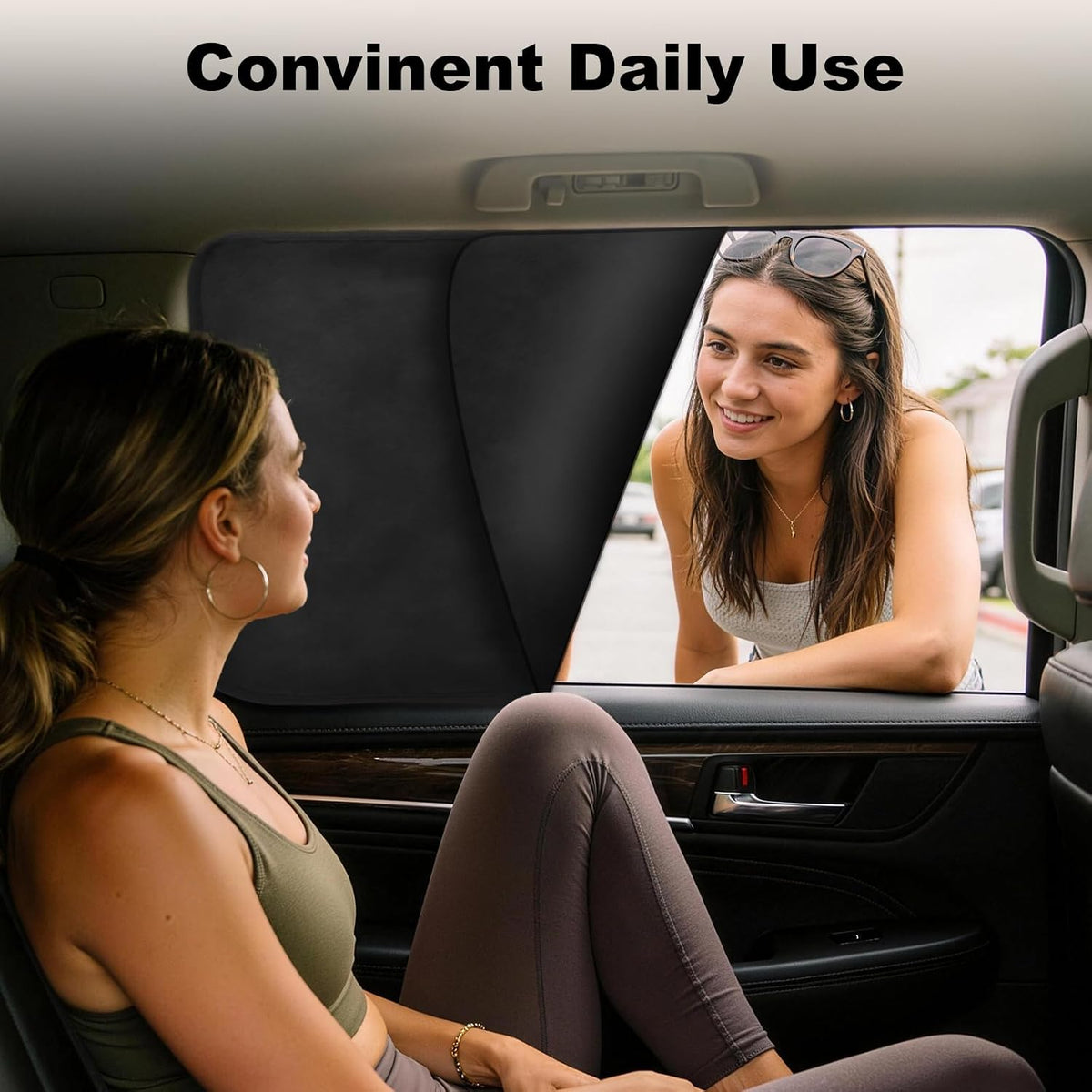 XCBYT Car Window Shades - 4 Pcs Car Privacy Curtains - 100% Block Light Car Window Covers - Magnetic Side Window Sun Shade Keeps Cooler for Breastfeeding, Taking a nap, Changing Clothes, Camping