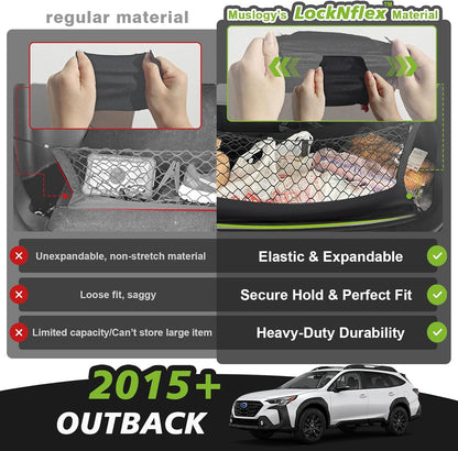 Muslogy Truck Bed Cargo Net Trunk Netting Compatible with 2023-2025 2026 Honda CR-V Accessories, Pickup Cargo Organizer SUV Sedan Storage Net w/Heavy Duty Carabiners - Colors A