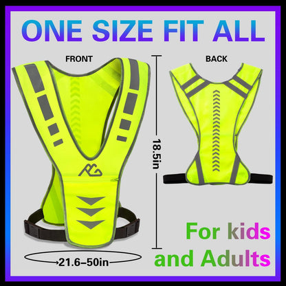 GoxRunx Reflective Running Vest Gear with Reflective Bands for Women Men Safety Reflective Vest for Walking Running Cycling at Night