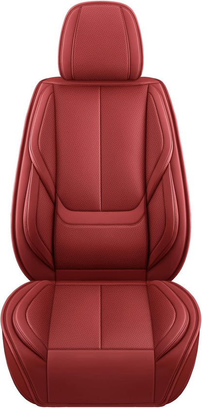 MINGBRON Car Seat Cover Full Set, Leather Car Seat Cover, Waterproof Seat Covers, Car Seat Cushion, Nappa Leather Seat Covers Car Seat Protector Universal Fit Most Cars Black