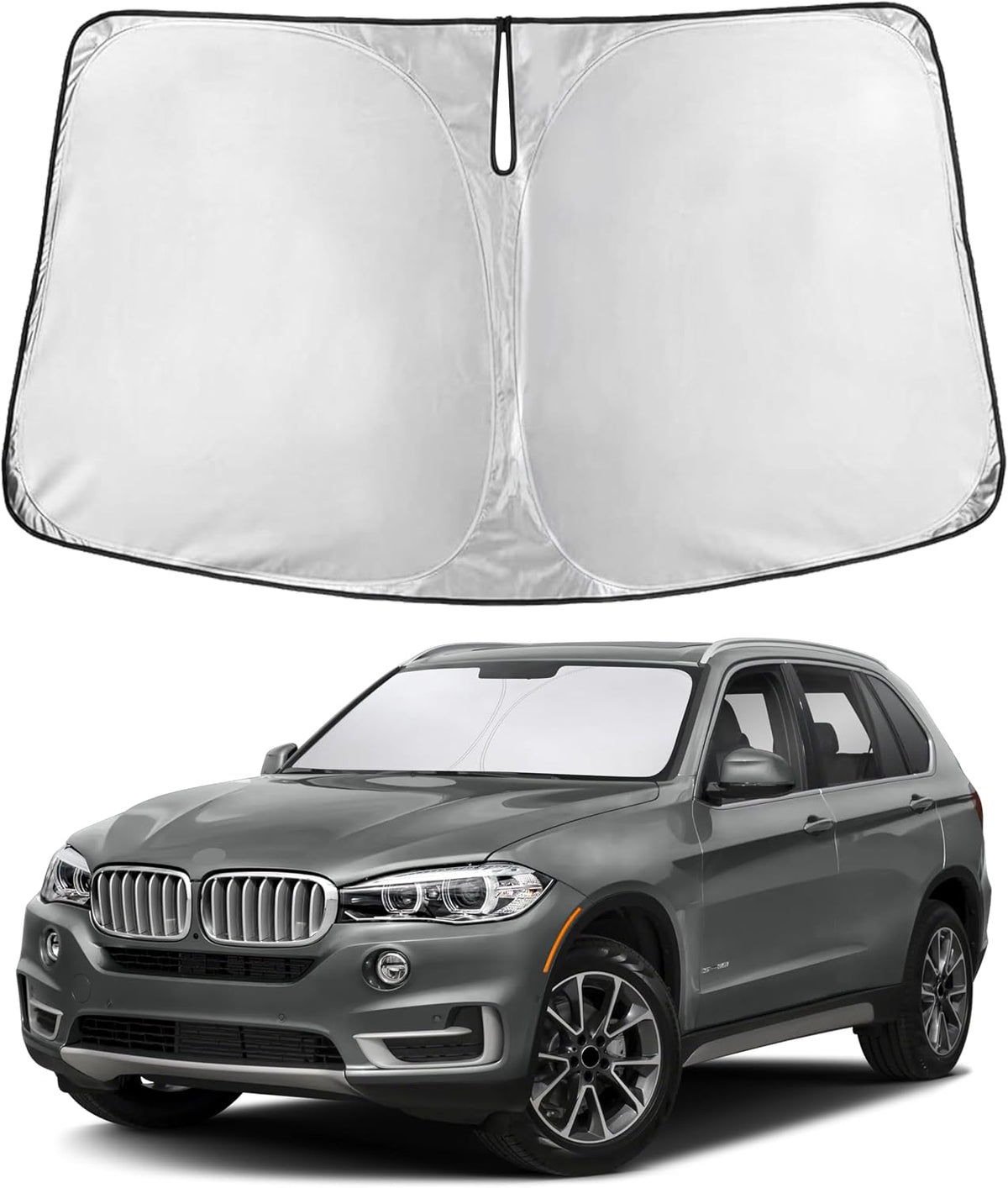 EcoNour Car Windshield Sun Shade | 2025 Upgraded Innovative No-Light-Pass Technology for Maximum Coverage | Foldable Sun Shade Keeps Your Vehicle Cool | Must-Have Car Accessories | Small (59" x 29") - Colors B