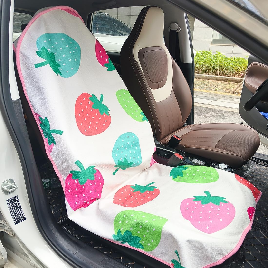Waterproof Sweating Car Seat Cover for Post Gym Workout, Running, Swimming, Beach and Hiking, Universal Fit Non-Slip Towel Bucket Seat Protector for Cars SUV Trucks, Machine Washable (Grey)