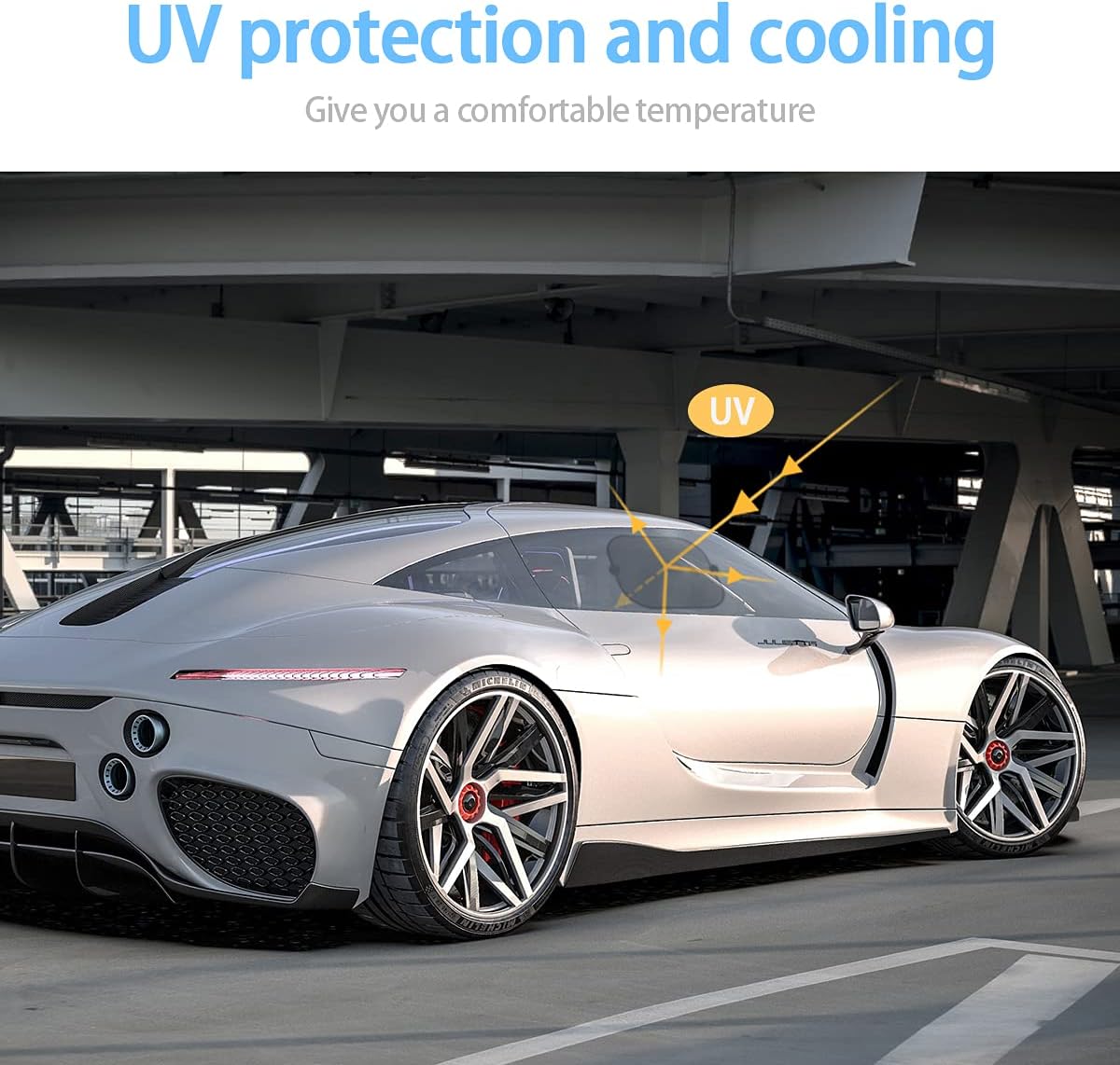2 Pack Universal Car Window Shade, Cling Sunshade - Sun, Glare and UV Rays Protection for Your Child - Baby Side Window Car Sun Shades, Blocks Over 98% of Harmful UV Rays (Large)