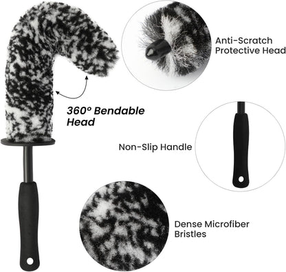5PCS Wheel Cleaner Brush Kit, Tire Brushes, Rim Cleaner Brush,Car Detailing Brushes, Car Wash Tools for Wheels and Tires No Spatter