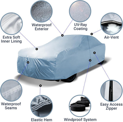 iCarCover Premium Car Cover for 1970-1972 Chevy Monte Carlo Heavy Duty Waterproof All-Weather Automobiles Custom Fit Indoor Outdoor UV Snow Protection Covers with Straps and Bag - Colors B