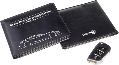 CANOPUS Car Registration & Insurance Holder with Magnetic Closure, Vehicle Document Organizer, Auto Glove Box Wallet, Includes 2 EZ Pass Strip Sets – Truck