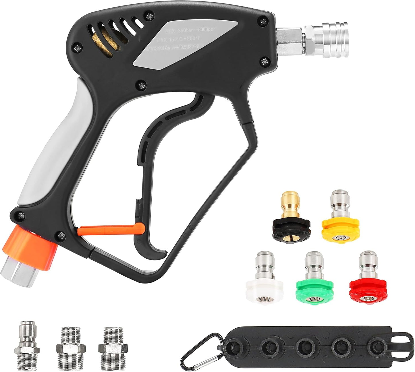PWACCS Foam Cannon Dual Connector, Pressure Washer Car Wash Foam Gun, Short Power Washer Gun Kit with Dual-Connector Accessory, 1/4" Quick Connector, 1.5 Liter, 4000 PSI